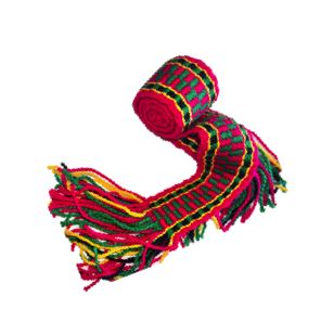 Cinturon tejido de Estambre de colores, color Rojo, (corto)